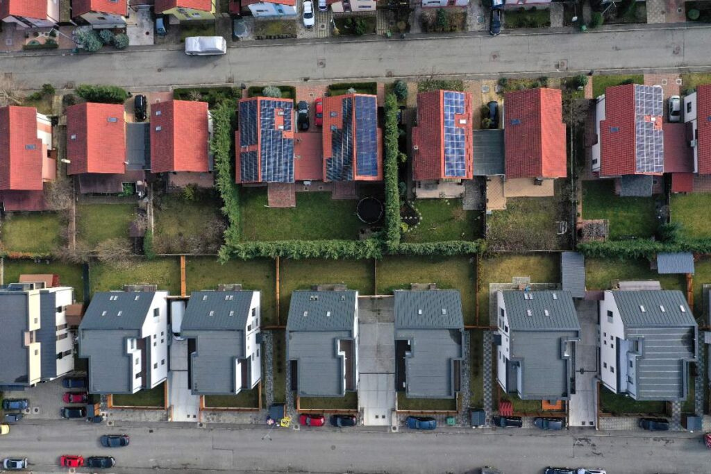 Des quartiers résidentiels sur une zone suburbaine