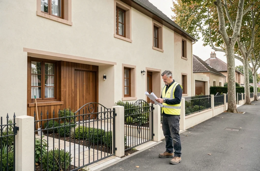 Maison traditionnelle solide avec garage attenant représentant le travail de Maisons Bouvier dans la région de Nantes