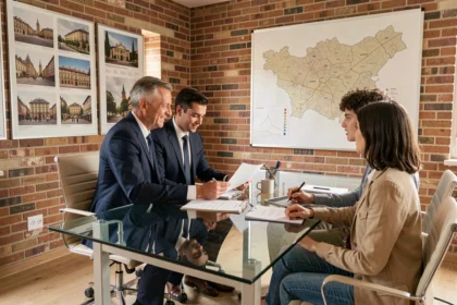 Consultation avec un courtier en prêt immobilier en Haute-Garonne, vue d'ensemble d'un bureau professionnel à Toulouse