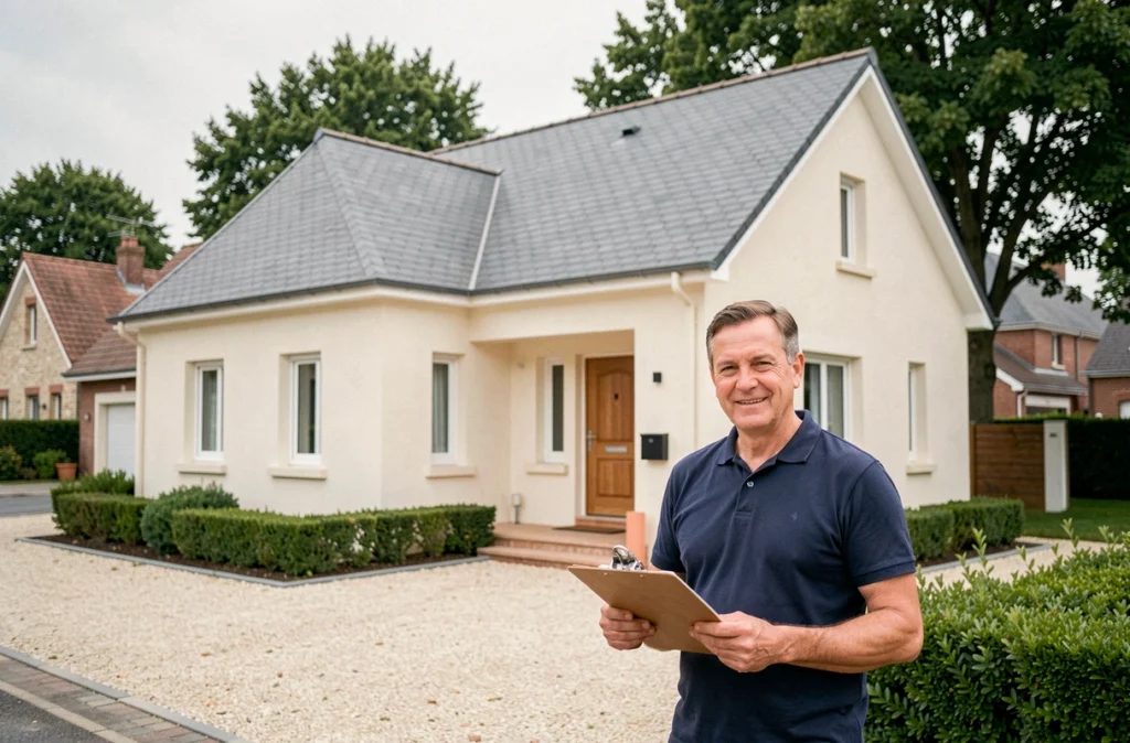 Maison individuelle neuve aux finitions soignées représentant le savoir-faire de Mortier Construction près de Nantes