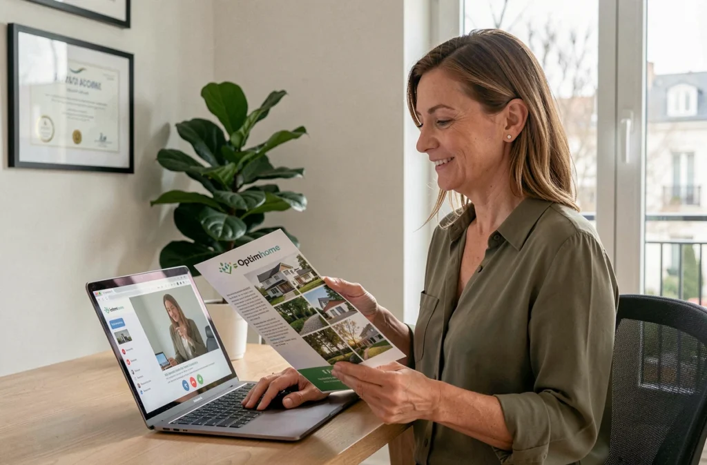 Agent mandataire Optimhome travaillant depuis un bureau à domicile dans le Nord de la France